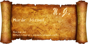 Murár József névjegykártya